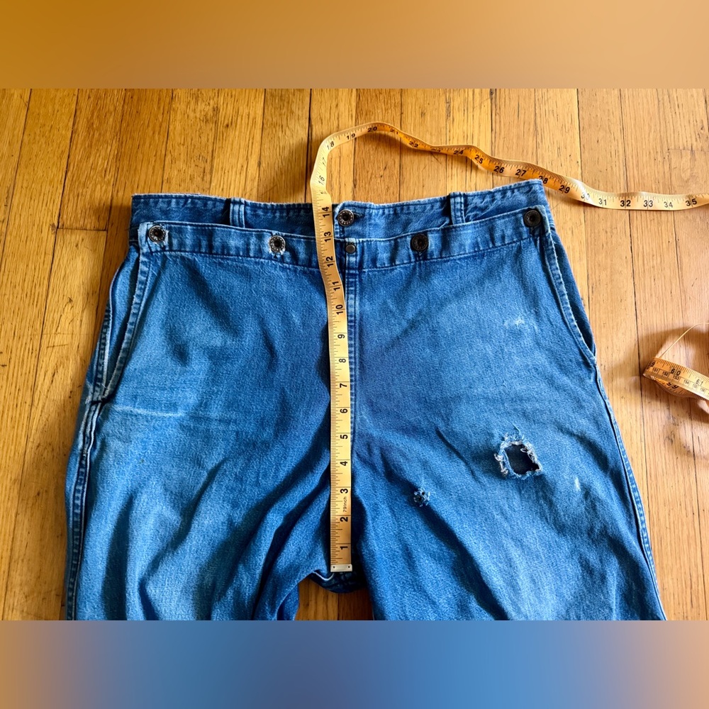 Vintage Amish Made Denim with 1940s USN Buttons - Picture 10 of 12